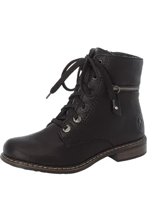 Rieker Hoge veterschoenen veterschoen, blokhak, met decoratieve rits aan de buitenkant