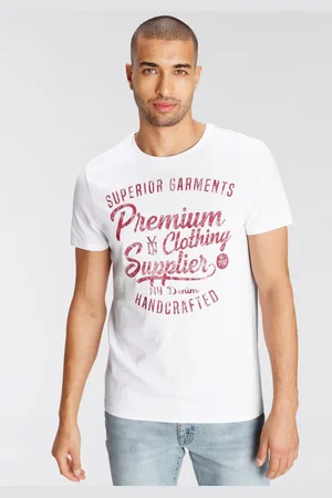 AJC T-shirt Korte mouwen, smalle pasvorm, in vintage-ontwerp