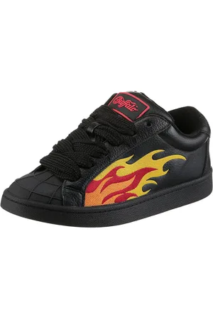 Buffalo Sneakers Liberty vrijetijdsschoen, veterschoen, lage schoen met trendy vlammenmotief