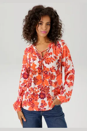 Aniston Blouse zonder sluiting met kleurharmonische, grootschalige bloemenprint - nieuwe collectie