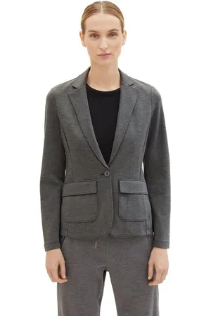 TOM TAILOR Korte blazer in gemêleerde look