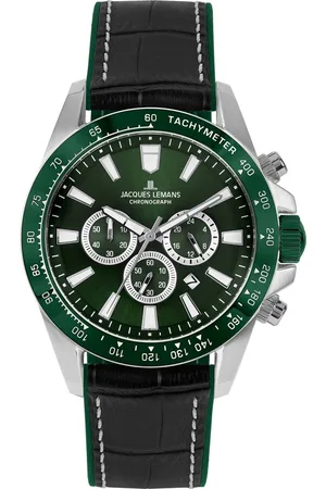 Jacques Lemans Chronograaf Liverpool, 1-2140C Quartz horloge, armbanduhr, herenhorloge, datum, stopfunctie, leren band