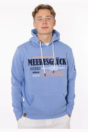 Zwillingsherz Hoodie "Zee geluk" met geborduurd detail op de mouw en capuchon