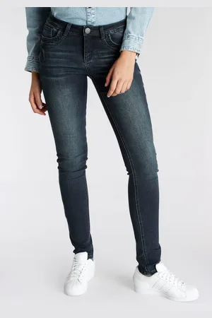 ARIZONA Skinny fit jeans extra-strakke been snit, used-look-wassing, normale taille