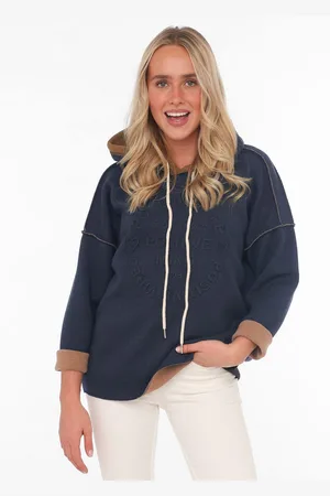 Zwillingsherz Hoodie "Positive Mind" met capuchon, 3/4 mouw en stempeldruk