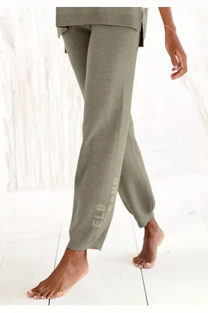 ELBSAND Tricotbroek met gebreid logo, van hoogwaardige fijnbrei, loungewear