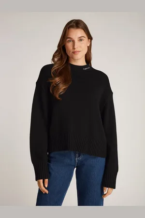 Calvin Klein Gebreide trui LOGO EMBRO SWEATER met geborduurd logo