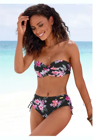 Lascana Beugelbikinitop in bandeaumodel Santini met gebloemd design