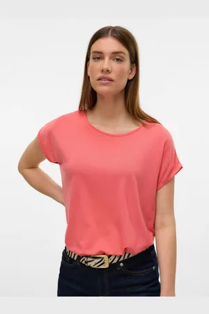 VERO MODA Shirt met ronde hals VMAVA PLAIN SS TOP GAJRS NOOS
