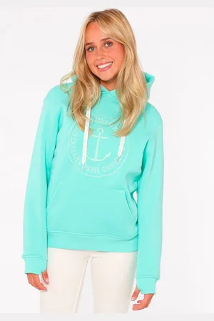 Zwillingsherz Hoodie Strand Zee Kust met capuchon en gelijkkleurig geborduurd anker-motief