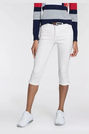 KangaROOS Capri jeans Capri-jeans met riem Skinny fit, met split, normale taille (set, Met een afneembare riem)