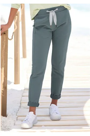 ELBSAND Sweatbroek met logoprint achter, joggingbroek met trekkoord en zakken