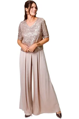 Hermann Lange Jumpsuit in culotte-stijl met pailletten en extra wijde broekspijp