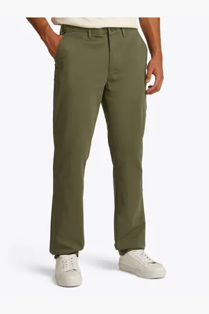 Tommy Hilfiger Chino DENTON CHINO SATIN met achterzakken met knoop, logo-borduursel