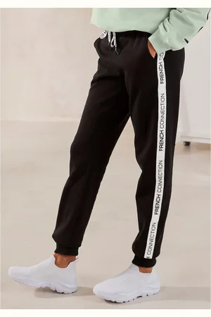 French Connection Sweatbroek met zij contraststrepen en logo-print