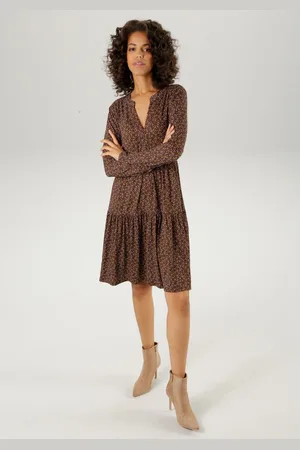 Aniston Jerseyjurk met trendy gekleurde, grafische allover-print