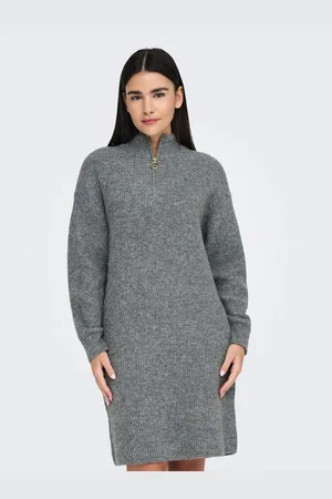 ONLY Gebreide jurk ONLTOKYO L/S ZIP DRESS KNT