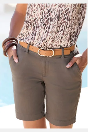 Lascana Bermuda om op te rollen, van elastisch katoen, korte broek, shorts