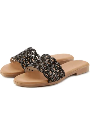 Lascana Slippers Mule, sandaal, open schoen van leer met kleine uitsparingen