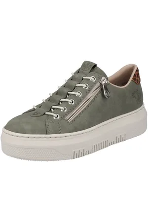 Rieker Plateausneakers met leoprint inzet bij de hak