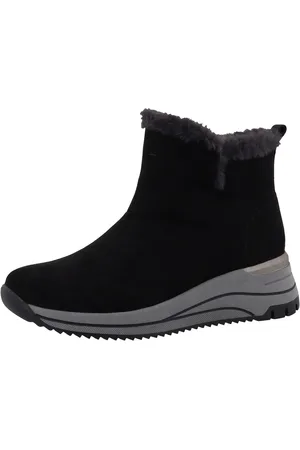 TOM TAILOR Winterlaarzen sleehak, plateau, enkellaars met faux-bont kraag