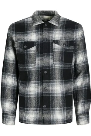 JACK & JONES Overhemd met lange mouwen JCOEDDIE CHECK WOOL BLEND OVERSHIRT LS