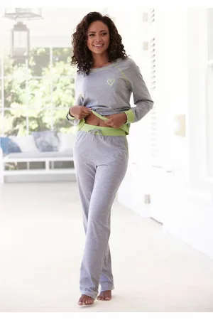 VIVANCE DREAMS Pyjama met decoratieve flatlock-naden in neonkleuren (2-delig)