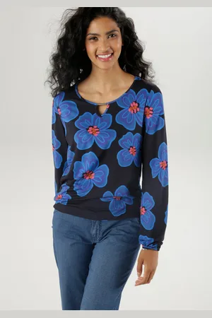 Aniston Shirt met lange mouwen met opvallende bloemdruprint