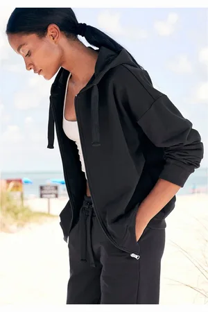 Lascana Sweatvest -lounge jas van biologische katoen, loungewear