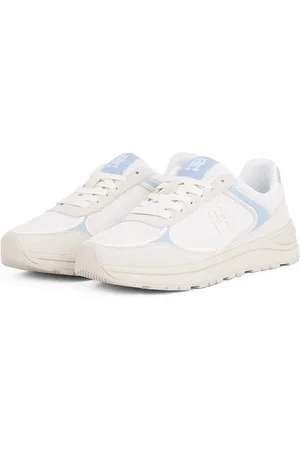 Tommy Hilfiger Sneakers met sleehak CASUAL FASHION RUNNER MIX , vrijetijdsschoen, lage schoen, veterschoen in contrast-look