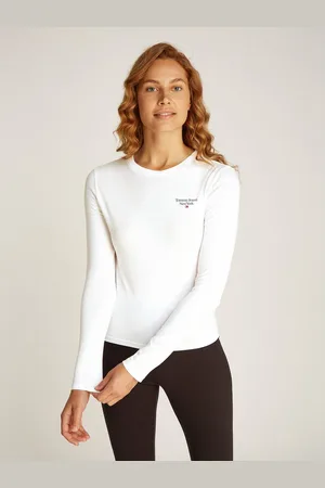 Tommy Hilfiger T-shirt TJW SLIM ESSENTIAL LOGO 2 LS EXT in grote maten met logo-opschrift