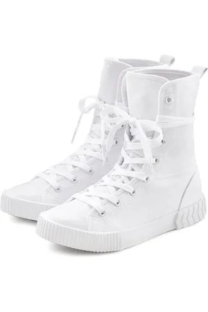 Lascana Laarsjes in combat-look, high top sneaker, veterschoen, textiel laarzen