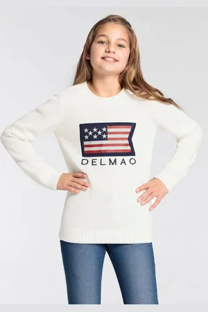 DELMAO Gebreide trui Round neck pullover with motif application