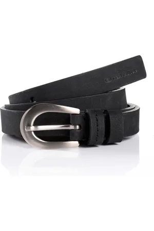 TOM TAILOR Leren riem TTELLA met blindstempel op de punt