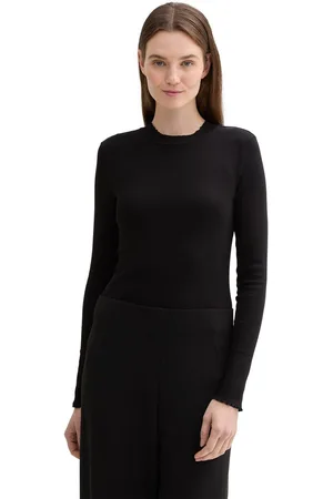TOM TAILOR Shirt met lange mouwen met golvende zoom