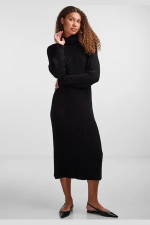 Y.A.S Gebreide jurk YASMAVI KNIT MIDI ROLLNECK DRESS