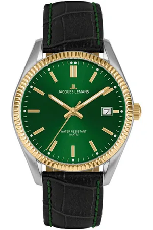 Jacques Lemans Kwartshorloge Polshorloge, dameshorloge, analoog, datum, leren armband