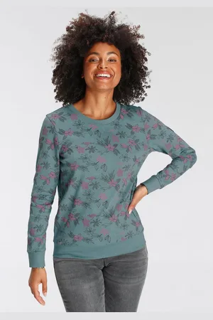 KangaROOS Sweatshirt Langarm, casual snit, gebloemd, ronde hals