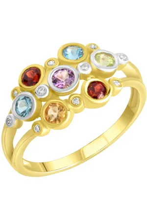 Firetti Ring Sieraad cadeau zilver 925 zilveren ring multi Amethist, blauwe topaas (behandeld), citrien, granaat, peridot, zirkoon (synthetisch)