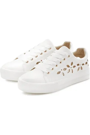 Lascana Sneakers met kleine cut-outs, veterschoenen, vrijetijdsschoenen vegan