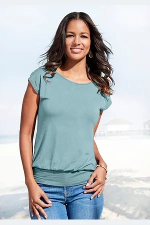 Lascana Lang shirt Met brede tailleband van zachte viscose-stretch