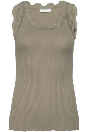 Rosemunde Tanktop Babette Silk Top prachtige vintage kantafwerking aan hals en bandjes