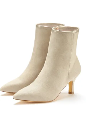 Lascana Laarsjes High-heel enkellaars in denim-look VEGAN