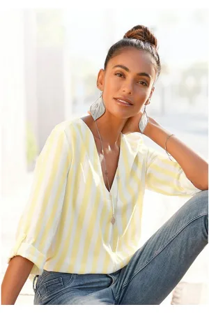 Lascana Blouse zonder sluiting met streep-print, lichte geweven stof, damesblouse