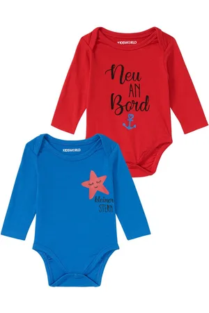 Kidsworld Body met lange mouwen 2-pack baby rompertjes met teksten, Nieuw aan boord (set, 2-delig, 2)