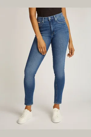 Calvin Klein Skinny fit jeans High rise skinny met muntzakje, lichte stone wash-look