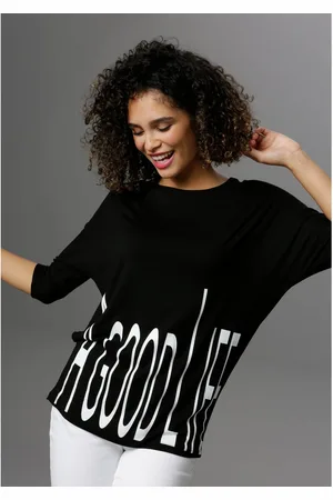 Aniston Shirt met 3/4-mouwen met statement-quote