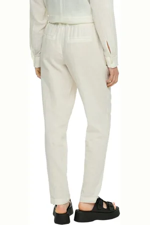 QS by s.Oliver Stoffen broek met elastische band en rechte pijp