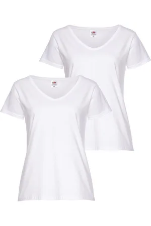 Fruit Of The Loom Shirt met V-hals Lady-Fit Valueweight V-hals (2-delig, Set van 2)