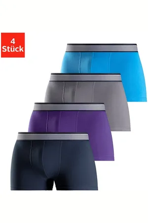H.I.S Boxershort voor heren met gestreepte weefband (set, 4 stuks)